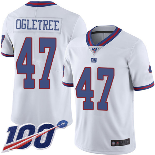 Men New York Giants #47 Alec Ogletree Limited White Rush Vapor Untouchable 100th Season Football NFL Jersey->new york giants->NFL Jersey